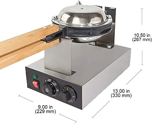  Bubble Waffle Maker Electric Non Stick Egg Waffle Machine 360 Rotated Stainless Steel (110V)