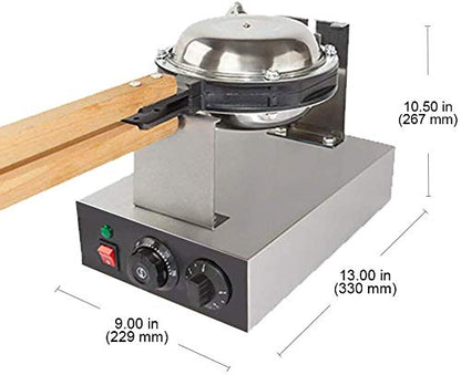  Bubble Waffle Maker Electric Non Stick Egg Waffle Machine 360 Rotated Stainless Steel (110V)