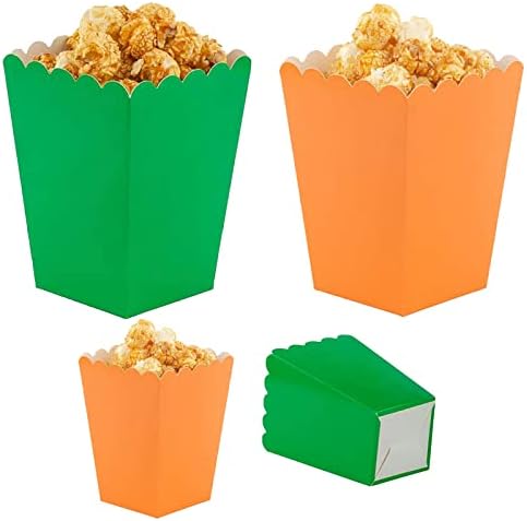 Navy Blue And Yellow Popcorn Boxes Small Paper Popcorn Boxes Mini Cardboard Popcorn Boxes, Popcorn Containers For Party Decoration, Pack Of 24