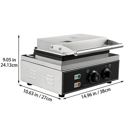  Commercial Rectangle Waffle Maker 10pcs Nonstick Electric Waffle Maker Machine Stainless Steel 110V Temperature And Time Control Heart Waffle Maker Suitable For Restaurant Snack Bar