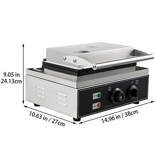  Commercial Rectangle Waffle Maker 10pcs Nonstick Electric Waffle Maker Machine Stainless Steel 110V Temperature And Time Control Heart Waffle Maker Suitable For Restaurant Snack Bar