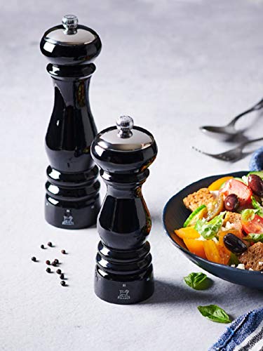 Peugeot PARIS ICÔNE Salt-Mils-Grinders, 22cm-8¾in, Black Lacquer