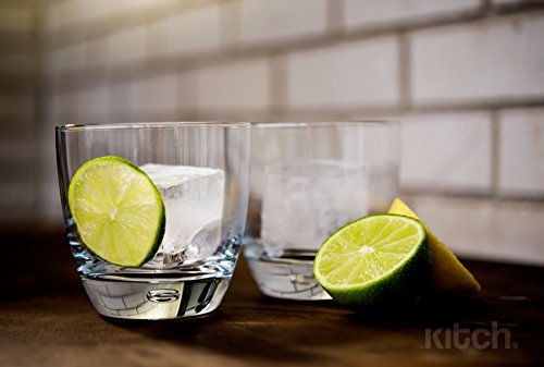  Large Cube Silicone Ice Tray, 2 Pack By Kitch, Giant 2 Inch Ice Cubes Keep Your Drink Cooled For Hours - Cobalt Blue