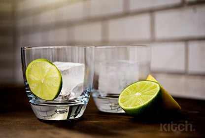 Large Cube Silicone Ice Tray, 2 Pack By Kitch, Giant 2 Inch Ice Cubes Keep Your Drink Cooled For Hours - Cobalt Blue