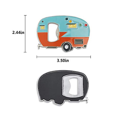  Bottle Opener Magnetic With Fridge Magnets Sticker,RV Camper Bottles Opener Caravan Bottle Beer Opener Unique Beer Gift Idea For Camper Lovers Cool Gadgets Outdoor Picnic Home Using