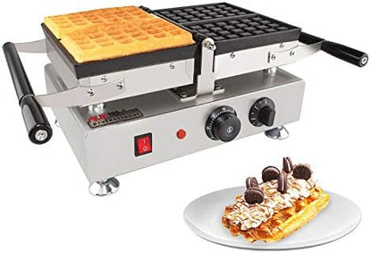  Belgian Waffle Iron | Swing Type | 4 Pcs | Professional Use | Removable Plates With Nonstick Coating | 110V