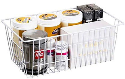  Wire Storage Basket Freezer Organizer Bins Metal Wire Baskets Wire Organizer Storage Baskets For Kitchen, Cabinets, Pantry, Freezer, BathroomSet Of 3