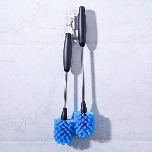  Tainless Steel Bottle Brush, 2 Pack Long Handle Water Bottle Scrubbing Brush, Built For Cleaning Sports Bottles, Baby Bottles, Cups, Mugs, Glasswares, Tumblers, Wine Decanters, Flask, 13 In - 15 In