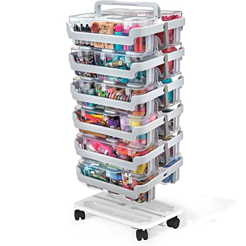  Stack 'N Go Caddy Wheel Base, Craft Organizer, Compatible With Deflecto Desk Supplies Organizer Caddy, White, 16"W X 3 1/4"H X 11"D (29443CR)