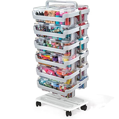  Stack 'N Go Caddy Wheel Base, Craft Organizer, Compatible With Deflecto Desk Supplies Organizer Caddy, White, 16"W X 3 1/4"H X 11"D (29443CR)