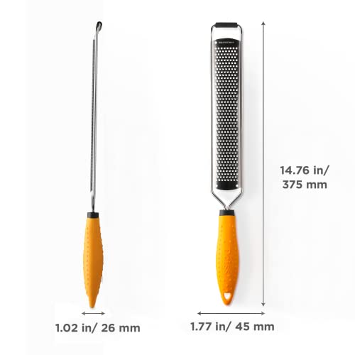  PRO Lemon Zester & Heavy Duty Cheese Grater & Vegetable Grater — Parmesan Cheese Lemon, Garlic, Nutmeg, Chocolate, Fruits, Vegetables, Ginger Grater - Cheese Shredder & Stainless Steel Grater