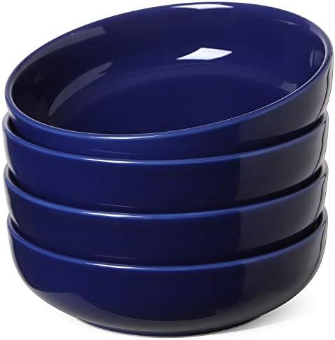 Pasta Bowls 45 OZ, Large Salad Bowls And Serving Bowls, Soup Bowl, Ceramic Pasta Plates - 8.5 Inch, Set Of 4, White