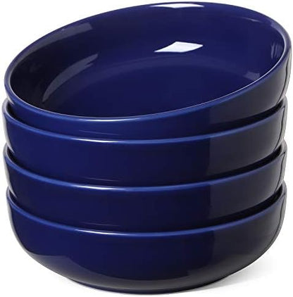  Pasta Bowls 45 OZ, Large Salad Bowls And Serving Bowls, Soup Bowl, Ceramic Pasta Plates - 8.5 Inch, Set Of 4, White