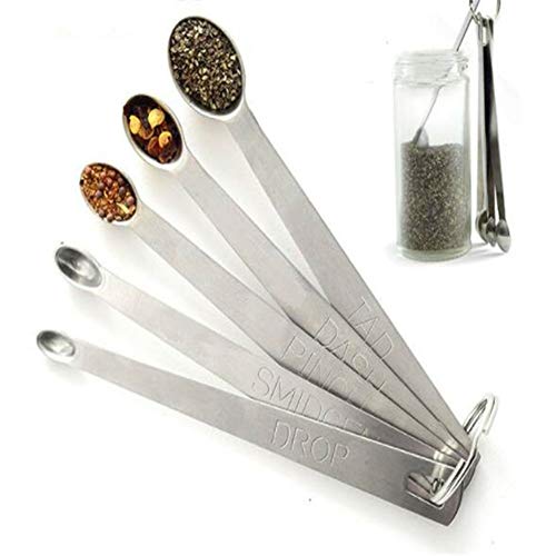  5 Pcs/Set Stainless Steel Measuring Spoons Spoon Cup Baking Utensils Mini Coffee Spoons Kitchen Baking Tools Set