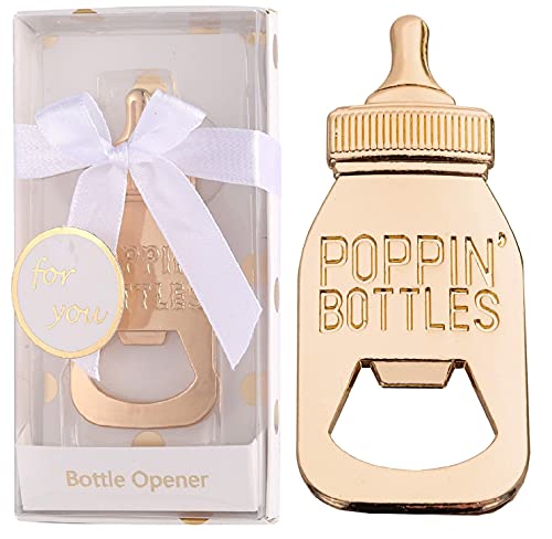  24 Pack Bottle Openers For Baby Shower Favors Gifts, Bridal Baby Shower Decorations Souvenirs, Poppin Bottle Openers With Exquisite Gifts Box Used For Baby Shower Party Favor(New White)