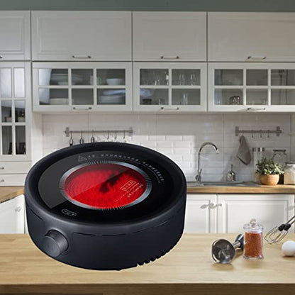  Electric Ceramic Stove Electronic Fondue Electric Porcelain Electric Tea Heating Stove For Boiling Water Making Coffee Knob Adjustment (Black)