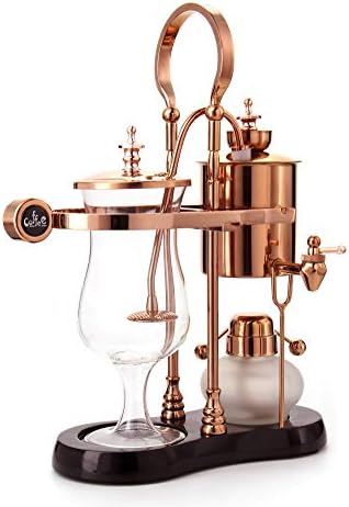  Belgian/Belgium Luxury Royal Family Balance Syphon Coffee Maker, Siphon Brewer, Elegant Design Retro-Style (Polished Rose Gold)