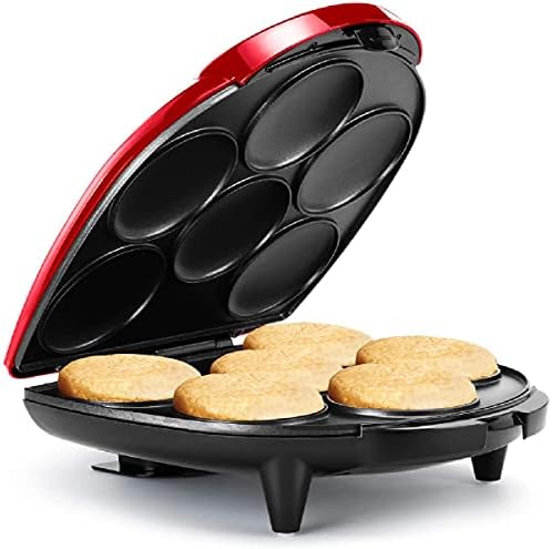  Arepa Maker - Non-Stick 6-Section Multi-Food Maker - Make Delicious Arepas, Pancakes, Corncakes, Tosti Arepa - Includes Recipe Book - Easy-to-Use - 6-PC - Black