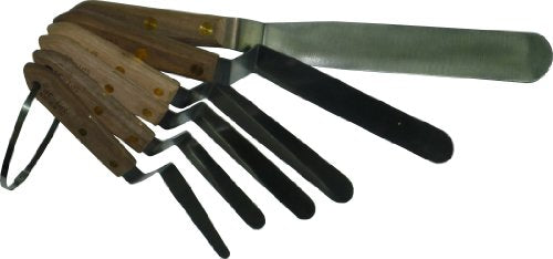  KIT-SPT-OF 6-Piece Wooden Handled Offset Spatula Set