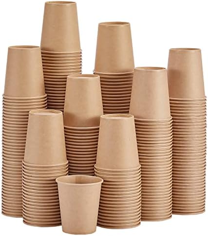  400 Pack 3 OZ Paper Cups, Disposable Bathroom Cups, Small Mouthwash Cups, Hot/Cold Beverage Drinking Mini Cup For Party, Wedding Christmas（Kraft）
