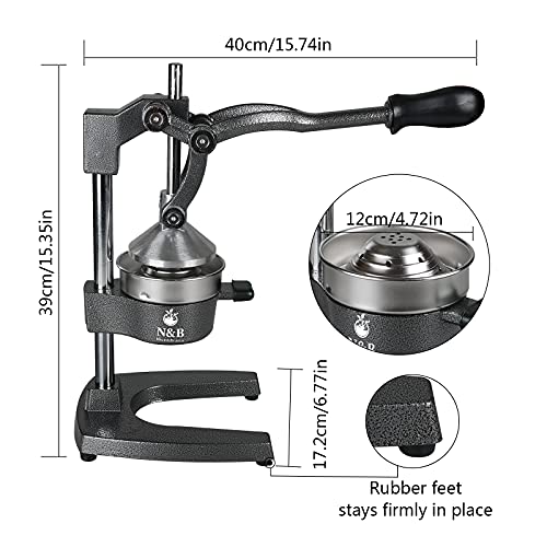  Ommercial Grade Manual Citrus Juicer Professional Citrus Press Orange Squeezer Heavy Duty Manual Orange Juicer Metal Lemon Squeezer Premium Quality 2021 Upgrade,Gray
