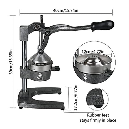  Ommercial Grade Manual Citrus Juicer Professional Citrus Press Orange Squeezer Heavy Duty Manual Orange Juicer Metal Lemon Squeezer Premium Quality 2021 Upgrade,Gray