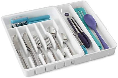  Expandable Utensil Tray DrawerFit Organizer, White.