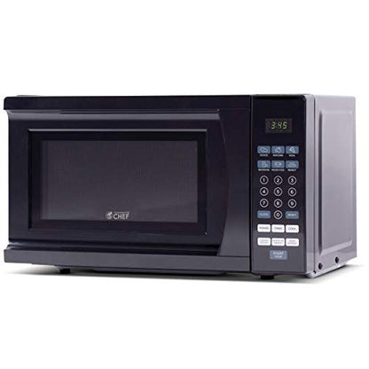  Commercial Chef CHM770B Countertop Microwave, 0.7 Cubic Feet, Black & BLACK+DECKER BCRK17B Compact Refrigerator Energy Star Single Door Mini Fridge With Freezer, 1.7 Cubic Feet, Black