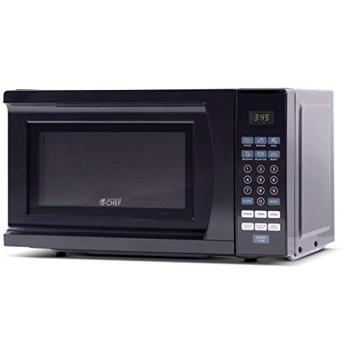  Commercial Chef CHM770B Countertop Microwave, 0.7 Cubic Feet, Black & BLACK+DECKER BCRK17B Compact Refrigerator Energy Star Single Door Mini Fridge With Freezer, 1.7 Cubic Feet, Black