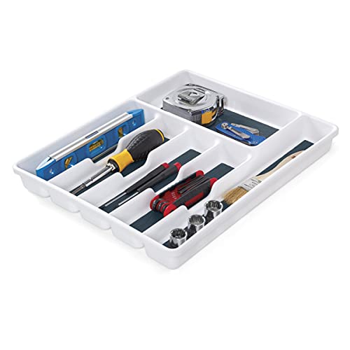  Basics 6 Compartment Drawer Organizer, Star Blue