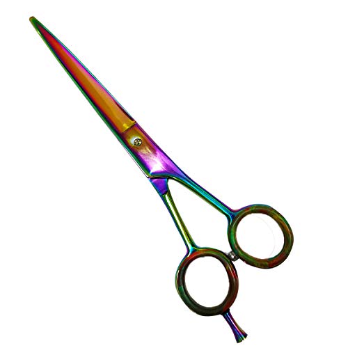  RAHWAR Professional Hair Cutting Scissor Shear (7.0 Inches) 440c Janapnese Stainless Steel Hairdressing Barber Scissor, Extra Sharp Hair Cutting Scissor For Men/Women With Free Leather Case (Multi)
