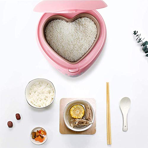  Peach Heart-Shaped Rice Cooker, Smart 300W Rice Cooker, 1.8L, 1-3 People, Non-Stick Pan, Constant Temperature Insulation,Red
