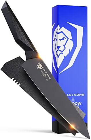 Chef Knife - 8 Inch - Shadow Black Series - Black Titanium Nitride Coated - Razor Sharp Kitchen Knife - High Carbon 7CR17MOV-X Vacuum Treated Steel - Sheath - NSF Certified