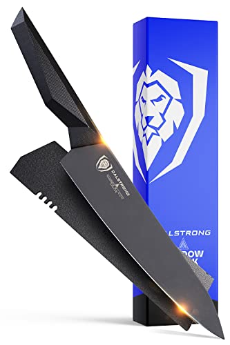  Chef Knife - 8 Inch - Shadow Black Series - Black Titanium Nitride Coated - Razor Sharp Kitchen Knife - High Carbon 7CR17MOV-X Vacuum Treated Steel - Sheath - NSF Certified