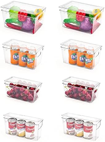  Clear Organizer Bins,【3-Pack】 Plastic Pantry Organization Or Storage ,for Kitchen Organizing/Cabinet Organizers/Shelf Storage Bins (1Large+1Medium+1Small)