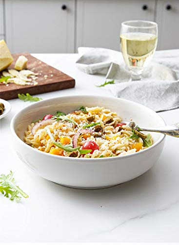  Pasta Bowls 45 OZ, Large Salad Bowls And Serving Bowls, Soup Bowl, Ceramic Pasta Plates - 8.5 Inch, Set Of 4, White