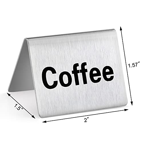  27051 Stainless Steel Table Tent Sign, (Coffee), 2"x 2", Set Of 2