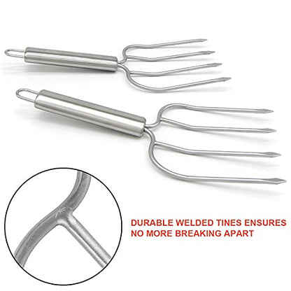 Stainless Steel Turkey & Roast Lifters, Set Of 2 - Turkey And Poultry Lifters Roaster Poultry Forks Great For Thanksgiving, Transfer Turkey Or Ham Easily