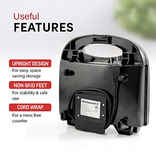  WM-2207# Electric Non-Stick PFOA-Free Belgian Waffle Maker Iron, Breakfast, Sandwiches, Snacks, Burgers And More, 2-Slice, Black