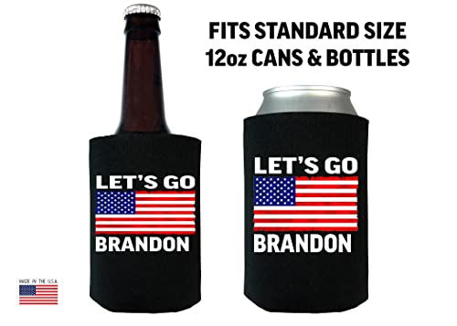  Funny Neoprene Lets Go Brandon Collapsible Beer Can Bottle Beverage Cooler Sleeves 2 Pack