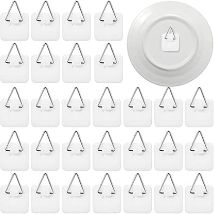  Invisible Adhesive Plate Hanger Vertical Plate Holders For Plate Pictures Wall Art Decor Supplies, 1.25 Inch (40 Pieces)