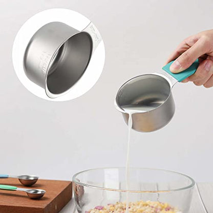  Magnetic Measuring Cups And Spoons Set Including 7 Stainless Steel Heavy Duty Measuring Cup 8 Double Sided Measuring Spoons With 1 Leveler For Dry And Liquid Ingredients (Color)
