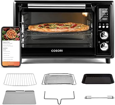  Air Fryer Toaster Oven, 12-in-1 Convection Oven Countertop With Rotisserie, Stainless Steel 32QT/32L, 6-Slice Toast, 13-inch Pizza,100 Recipes, Basket, Tray(6 Accessories)Included, CO130-AO