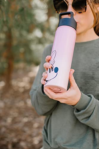  Disney Water Bottle With Straw Lid Vacuum Insulated Stainless Steel Metal Thermos | Gifts For Women Men Reusable Leak Proof Flask | Summit Collection | 22oz Mickey Mouse On Black
