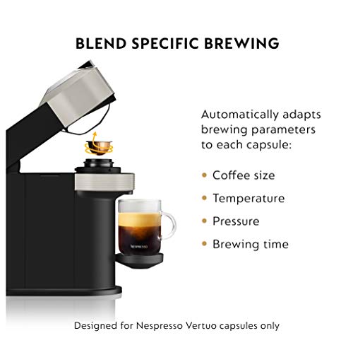 Nespresso Vertuo Next Coffee And Espresso Machine By Breville With Milk Frother, 18 Ounces, Light Grey