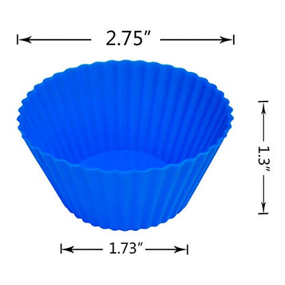  24 Pack Silicone Baking Cups Reusable Muffin Liners Non-Stick Cup Cake Molds Set Cupcake Silicone Liner Standard Size Silicone Cupcake Holder Reusable Cupcake Liners Christmas Gift (8 Rainbow Colors)