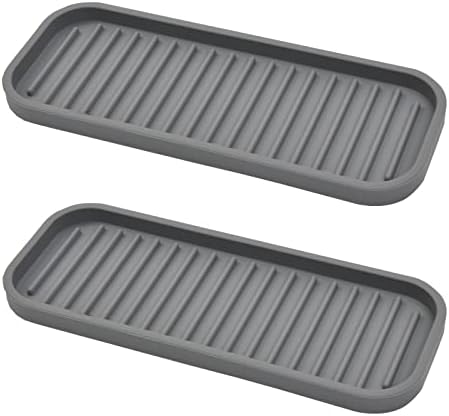 Silicone Sponge Holder, Tray For Soap And Sponge, Kitchen Sink Tray, Accessories To Help You Clean Kitchen Sink, Sink Sponge Rack（White, 2 Pack）
