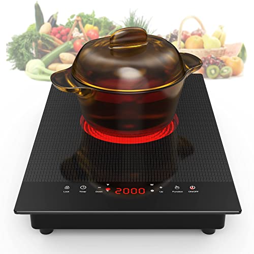  Electric Cooktop, 9 Heating Level, Levels Sensor Touch Control,Child Safety Lock & Timer, 110V Electric Stove