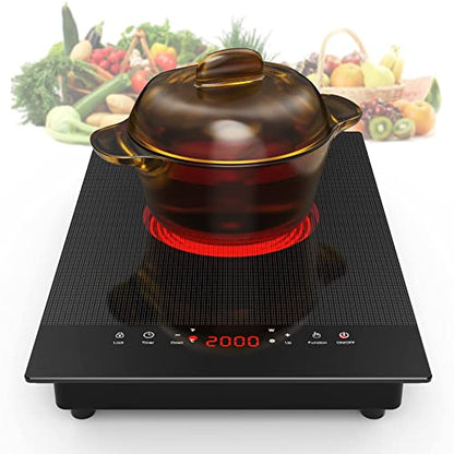  Electric Cooktop, 9 Heating Level, Levels Sensor Touch Control,Child Safety Lock & Timer, 110V Electric Stove