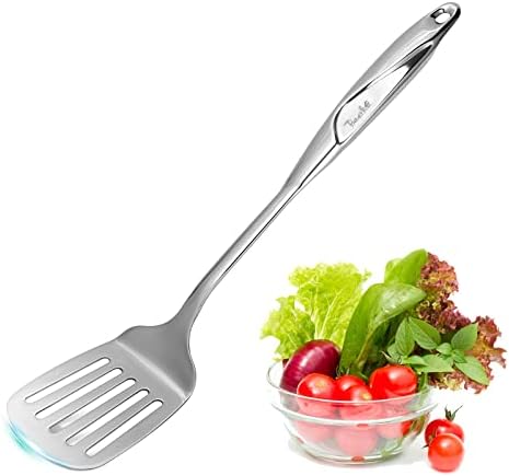  High-grade Stainless Steel Slotted Spatula,Cooking Slotted Turner For Kitchen 1-Pcs (13.5 Inch)